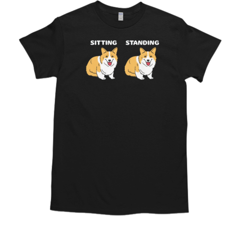 Corgi Sitting And Standing T-Shirt