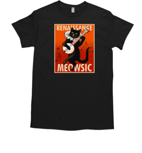 Renaissance Meowsic Cute Vintage Musician Cat T-Shirt