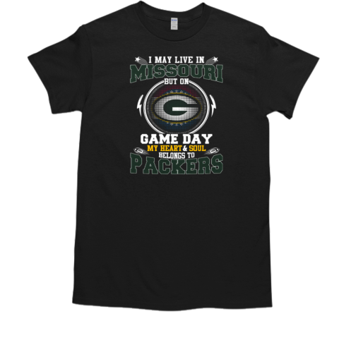 I May Live In Missouri But On Game Day My Heart T-Shirt