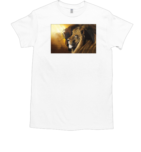 Lion with Jesus Crown of Thorns Poster T-Shirt