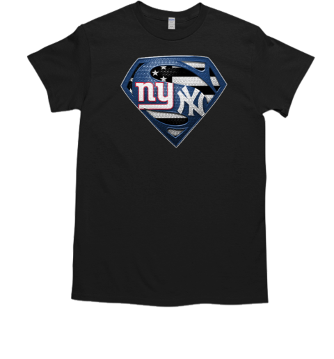 New York Giants And New York Yankees Superman T-Shirt