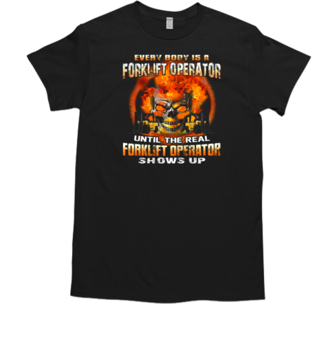 Skull Flame Forklift Operator T-Shirt