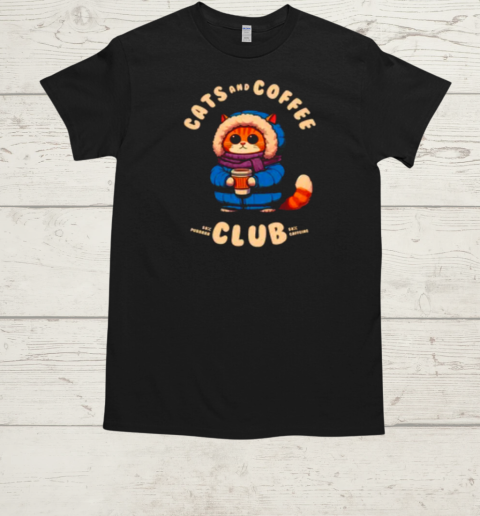 Cats and Coffee Club winter T-Shirt