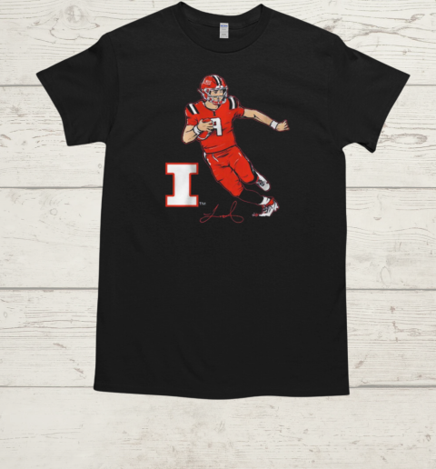 Llinois Football Luke Altmyer Superstar Pose Signature T-Shirt