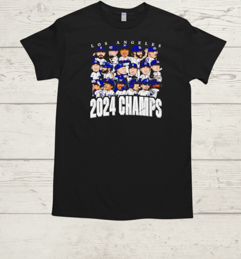 Los Angeles Dodgers baseball team 2024 world champs caricature T-Shirt