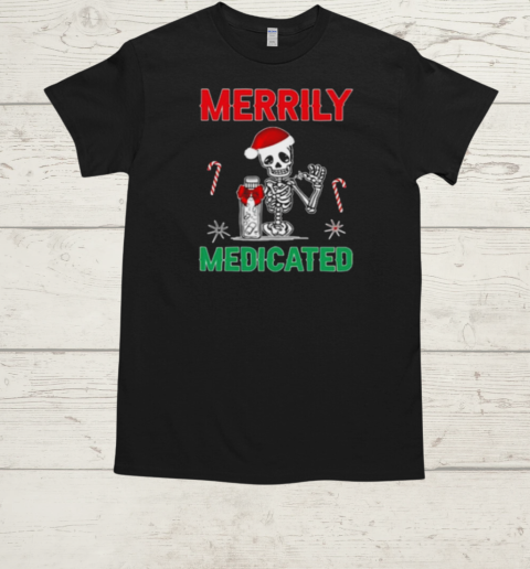 Merrily Medicated Retro Sarcasm Chronic Pain  Classic Men's T-shirt