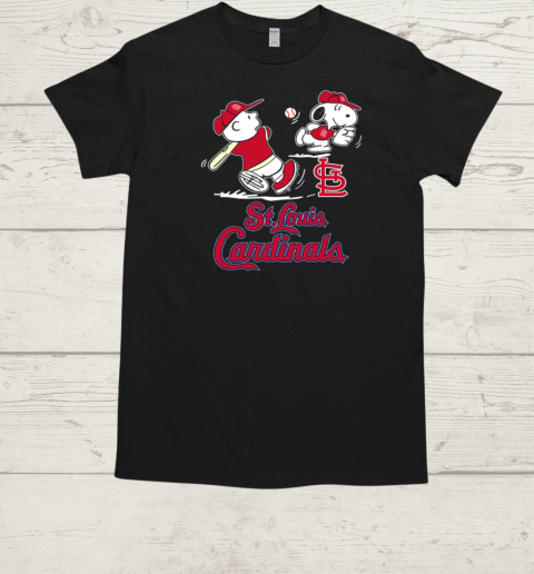 Peanuts Charlie Brown And Snoopy Playing Baseball St. Louis Cardinals  Classic Men's T-shirt