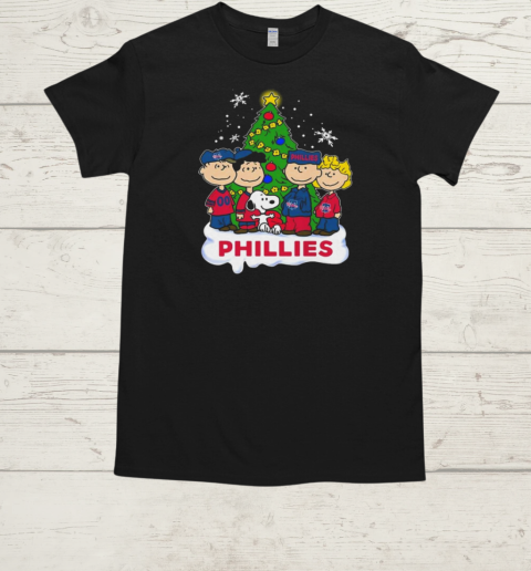 Philadelphia Phillies Snoopy Peanuts Christmas 2024  Classic Men's T-shirt