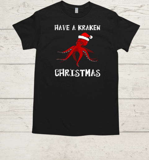 Santa hat have a kraken Christmas 2024  Classic Men's T-shirt