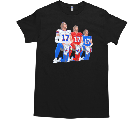 All three colorways Josh Allen Buffalo Bills quarterback T-Shirt