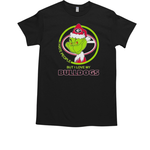 Christmas Grinch X Georgia Bulldogs I Hate People But I Love My Bulldogs T-Shirt