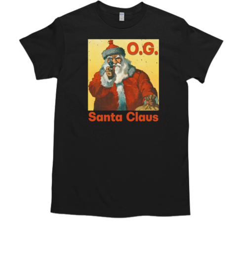 Funny Gangster Santa Claus Vintage Christmas Poster  Classic Men's T-shirt