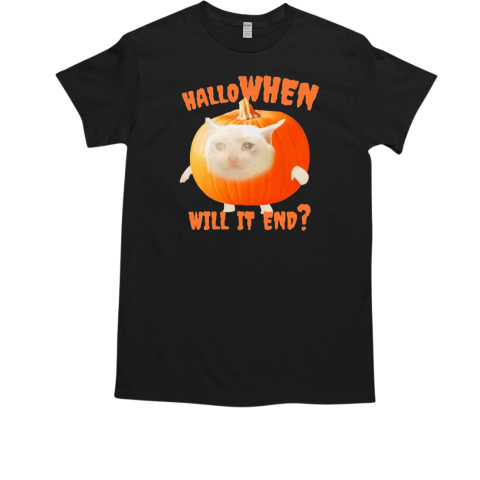 Hallowhen will it end cat with pumpkin  Classic Men's T-shirt