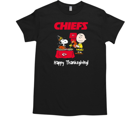 Peanuts Kansas City Chiefs Football Happy Thanksgiving T-Shirt