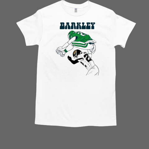 Saquon Barkley leaps over Jarrian Jones Jacksonville Jaguars T-Shirt