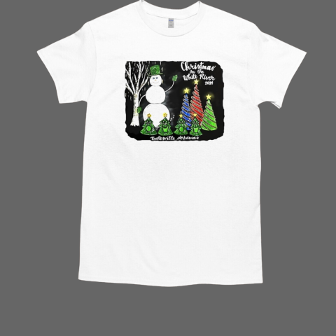 Snowman Christmas on the white river 2024 T-Shirt