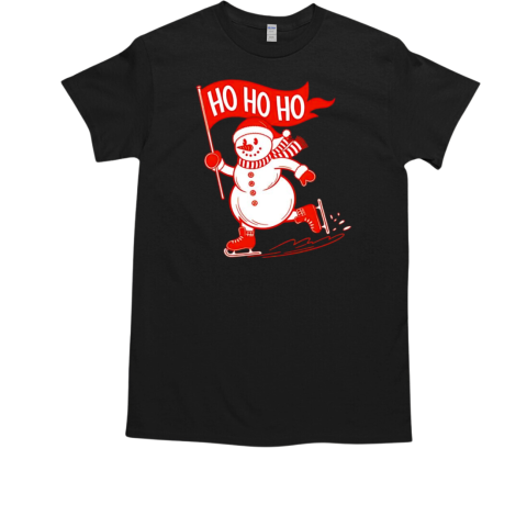 Snowman ice skating Christmas T-Shirt