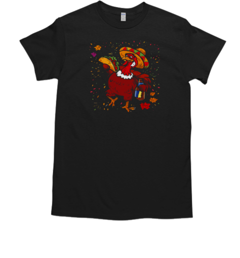 Turkey Eating Taco Thanksgiving Day Mexican Food Fall Autumn T-Shirt