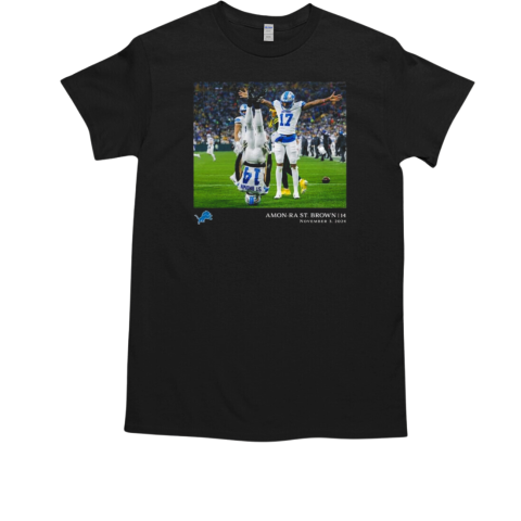 Amon Ra St. Brown Detroit Lions NFL Flash Features Week 9  Classic Men's T-shirt