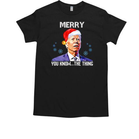 Biden Santa hat merry you know the thing Christmas  Classic Men's T-shirt