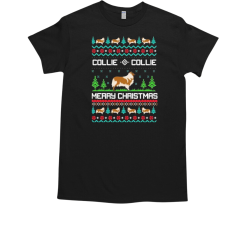 Collie Collie Merry Christmas Ugly 2024  Classic Men's T-shirt