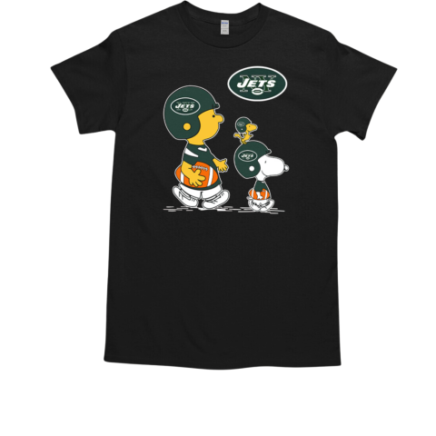 Peanuts Charlie Brown And Snoopy New York Jets  Classic Men's T-shirt