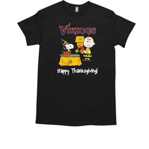 Peanuts Minnesota Vikings Football Happy Thanksgiving  Classic Men's T-shirt