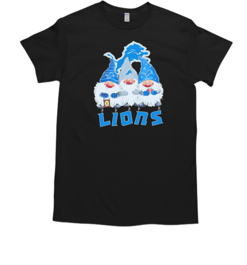 Gnomes Let's go Detroit Lions Merry Christmas  Classic Men's T-shirt