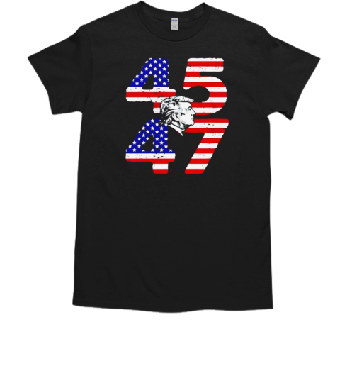 Patriotic silhouette 45 47 Trump funny T-Shirt