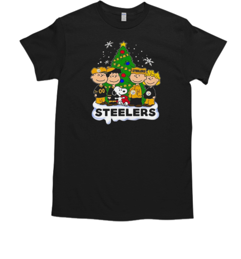 Peanuts Character X Pittsburgh Steelers Merry Christmas 2024  Classic Men's T-shirt