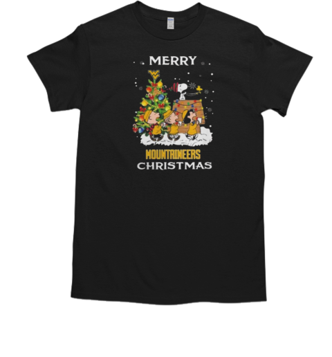 2024 West Virginia Mountaineers Snoopy And Friends Merry Christmas  Classic Men's T-shirt