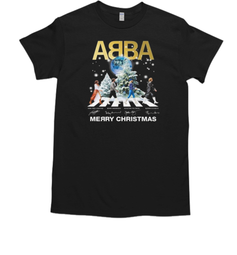 Abba Band Merry Christmas Walking Signatures 2024  Classic Men's T-shirt