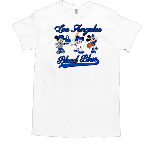 Bleed Blue Mickey and Minnie Disney Los Angeles Baseball  Classic Men's T-shirt