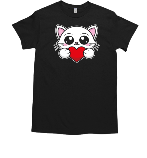 Cat with heart kawaii  Classic Men's T-shirt