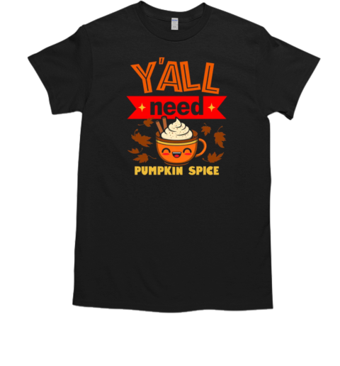 Cute Kawaii Pumpkin Spice Latte Slogan Typography  Classic Men's T-shirt