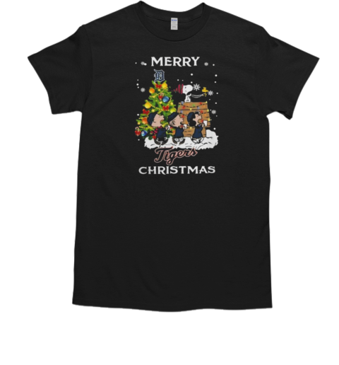 Detroit Tigers X Snoopy And Friends Merry Christmas 2024  Classic Men's T-shirt