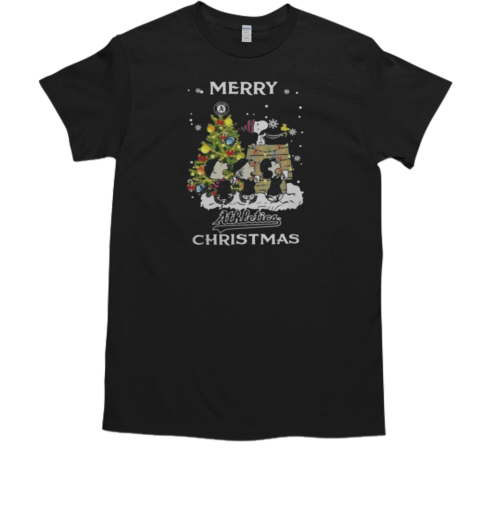 Oakland Athletics X Snoopy And Friends Merry Christmas 2024 T-Shirt