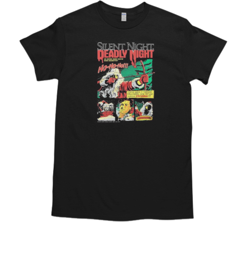 Official Silent Night Deadly Night Ho, Ho, Ho He Knows When You've Been Naughty Christmas T-Shirt