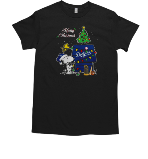 Snoopy and Woodstock Los Angeles Godgers 2024 World Champions cup Merry Christmas  Classic Men's T-shirt