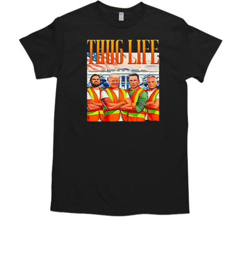 Thug Life Garbage Man Trump JD Vance Robert Kennedy Elon Musk  Classic Men's T-shirt