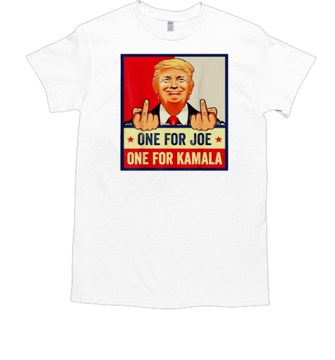 Trump middle fingers one for Joe one for Kamala  Classic Men's T-shirt