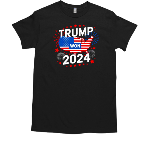 Trump Won President 2024 American flag map  Classic Men's T-shirt