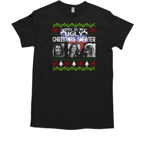 Ugly Christmas Sweater – Biden, Harris, Pelosi  Classic Men's T-shirt