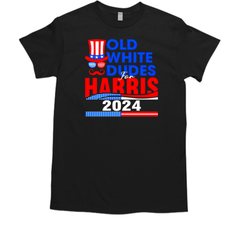 Vintage Old White Dudes for Harris 2024 American flag  Classic Men's T-shirt