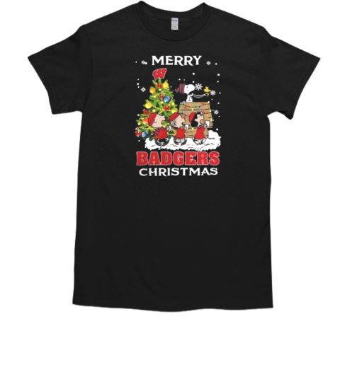 Wisconsin Badgers X Snoopy And Friends Merry Christmas 2024  Classic Men's T-shirt