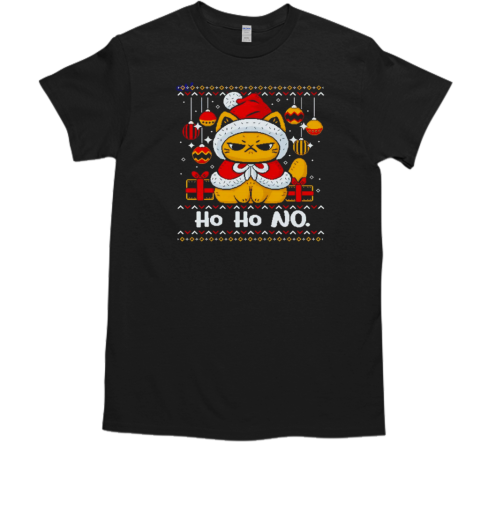 Cat ho ho no Christmas outfit  Classic Men's T-shirt