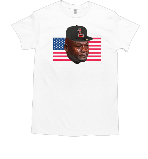 Crying Jordan Texas Tech Red Raiders USA Flag  Classic Men's T-shirt