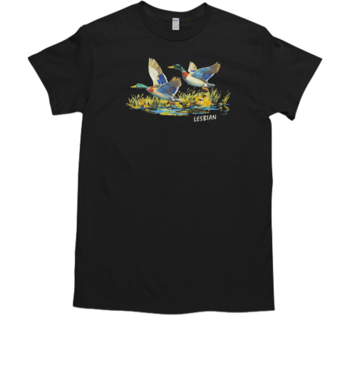 Ducks in flight Lesbian 90s wildlife retro  Classic Men's T-shirt