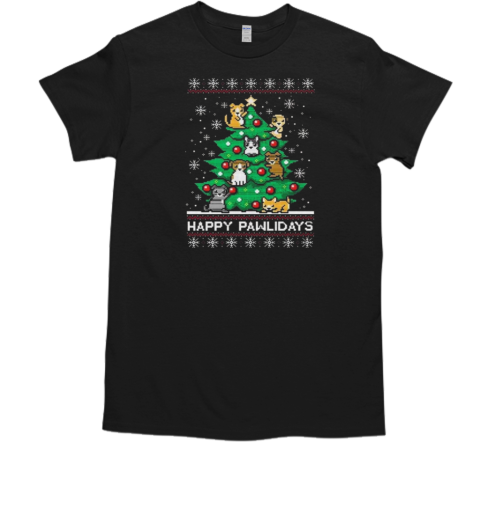 Happy Pawlidays Ugly Christmas  Classic Men's T-shirt