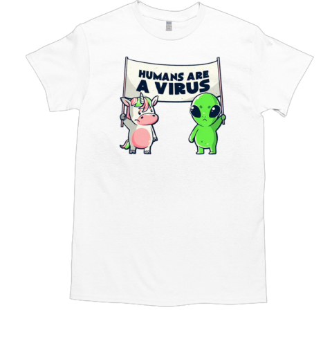 Humans Are a Virus Cute Alien Unicorn Gift Light  Classic Men's T-shirt